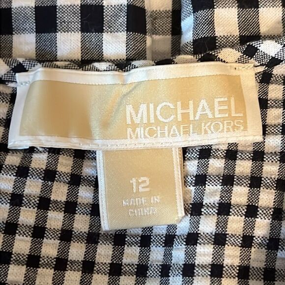 Michael Michael Kors Black/White checked Sleeveless Fit and Flare Dress Size 12 - Picture 13 of 14
